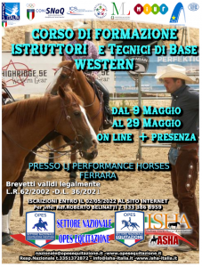 CORSO DI FORMAZIONE ISTRUTTORI E TECNICI WESTERN @ LJ PERFORMANCE HORSES