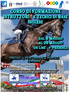 CORSO DI FORMAZIONE ISTRUTTORI E TECNICI INGLESE @ LJ PERFORMANCE HORSES
